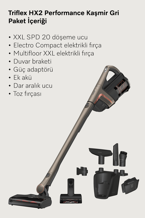  Triflex HX2 Performance Kaşmir Gri - Şarjlı Dik Süpürge
