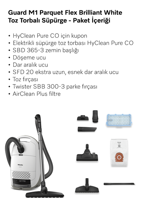  Guard M1 Parquet Flex Brilliant White - Toz Torbalı Süpürge