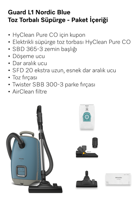  Guard L1 Nordic Blue - Toz Torbalı Süpürge