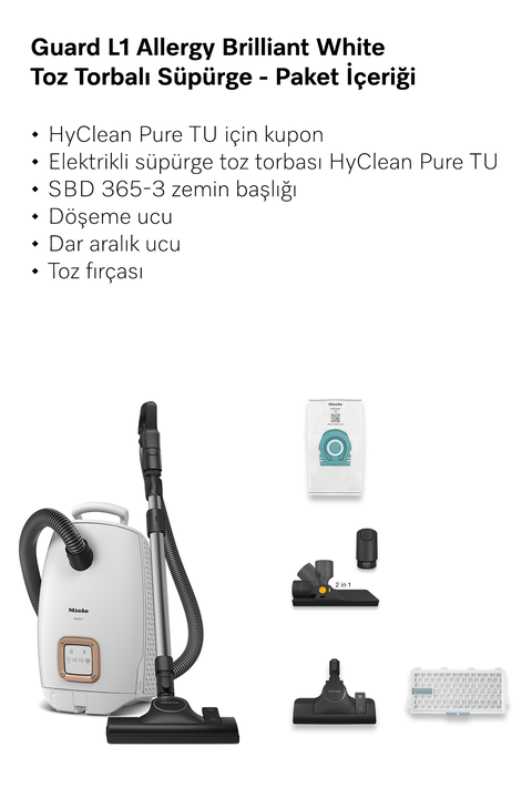  Guard L1 Allergy Brilliant White - Toz Torbalı Süpürge
