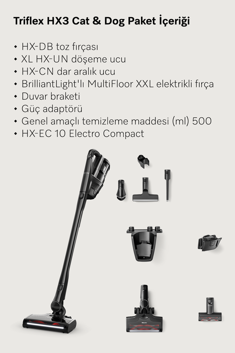  Triflex HX3 Cat & Dog - Şarjlı Dik Süpürge